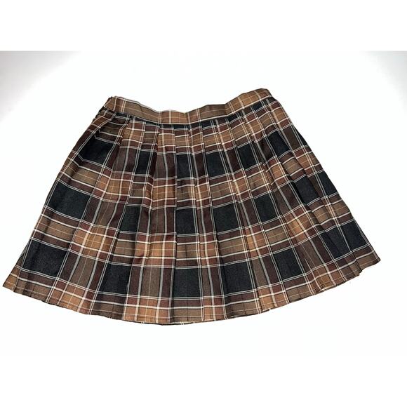 Urban coco women’s brown & black pleaded skirt with built in shorts - Picture 10 of 10